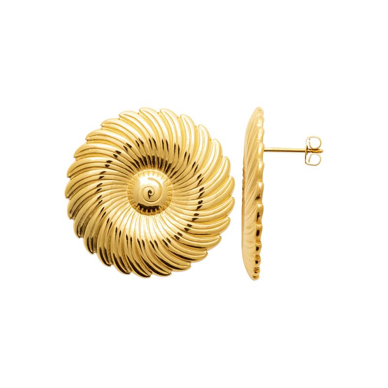 Coque de Nacre Boucles d'oreilles acier doré 3128809