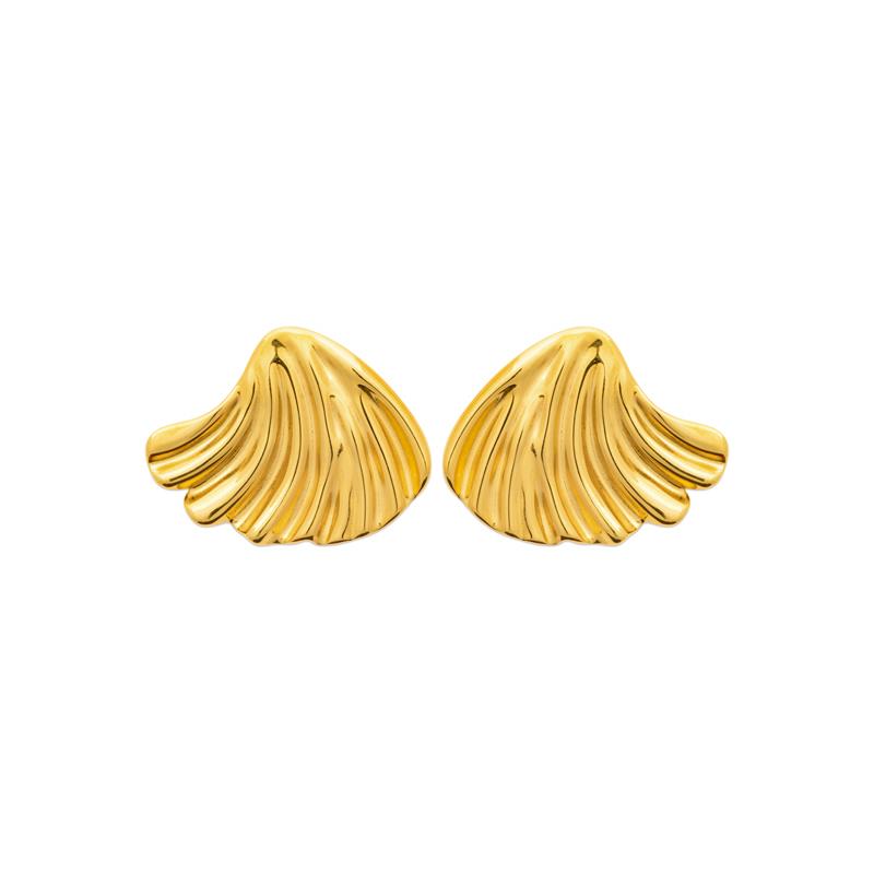 Coque de Nacre Boucles d'oreilles acier doré 3129909