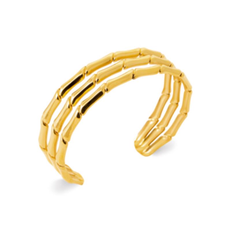 Coque de Nacre Bracelet jonc acier doré 312257