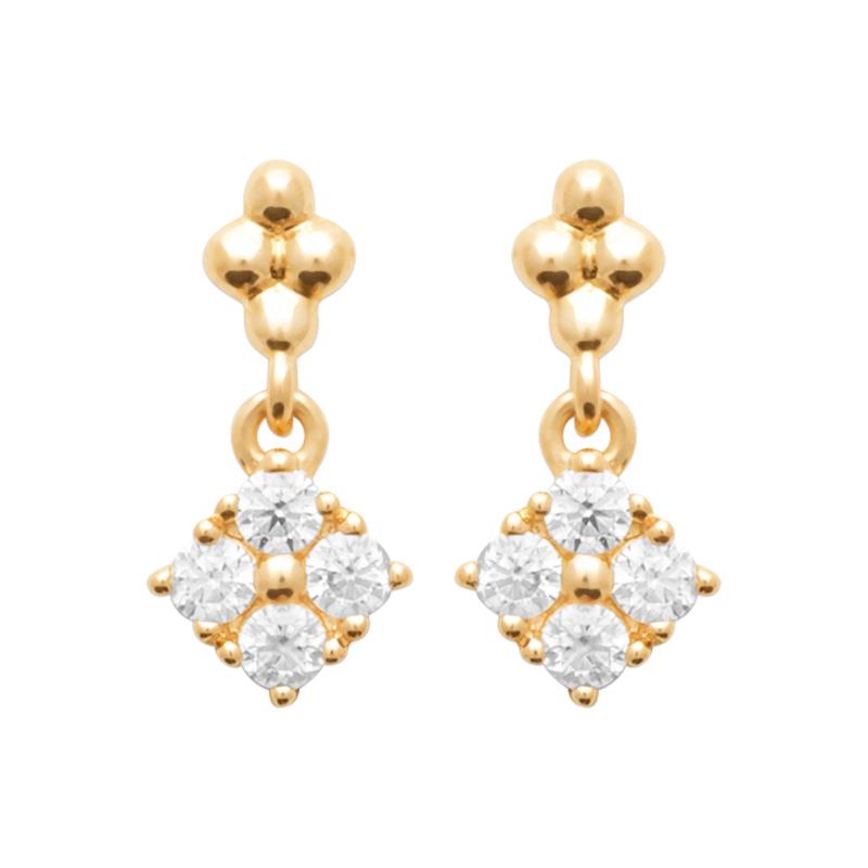 Coque de Nacre Puces d'oreilles plaqué or 23056610
