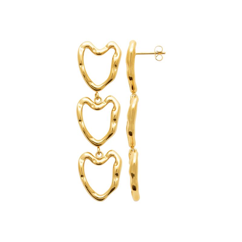 Coque de Nacre Boucles d'oreilles pendantes acier doré 3128109