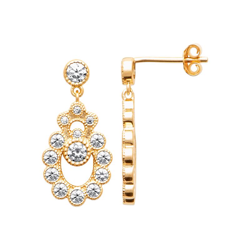 Coque de Nacre Boucles d'oreilles pendantes plaqué or 23089810