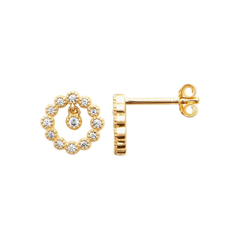 Coque de Nacre Puces d'oreilles plaqué or 23091710
