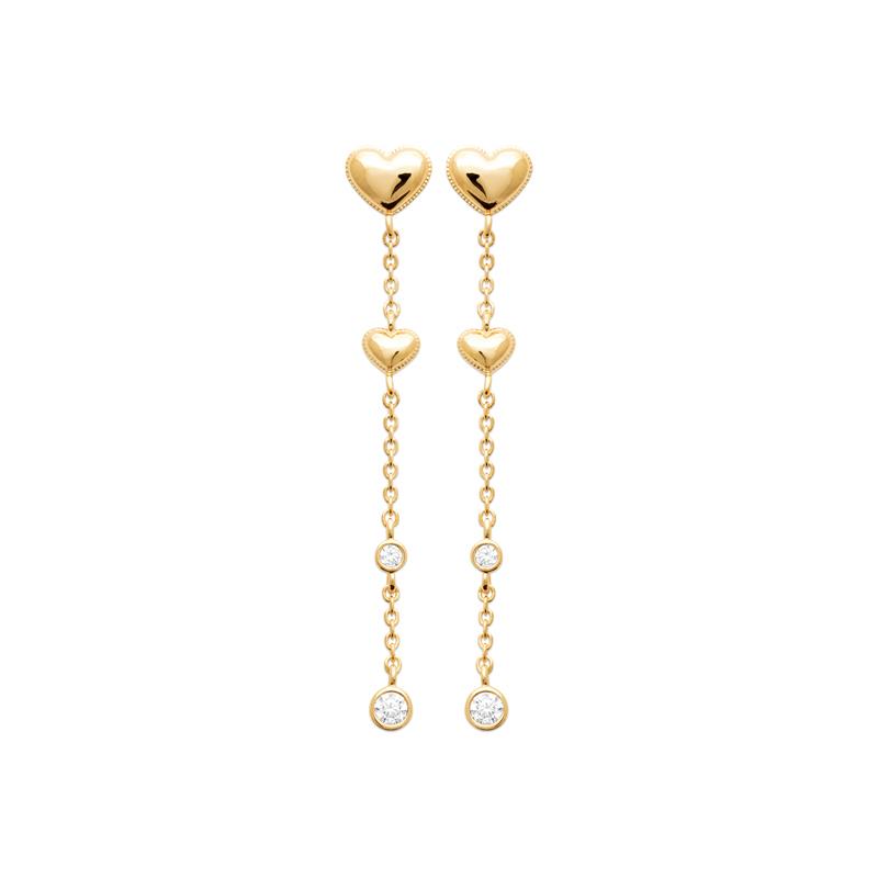 Coque de Nacre Boucles d'oreilles pendantes plaqué or 23082310