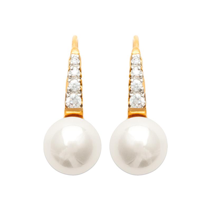 Coque de Nacre Boucles d'oreilles plaqué or 24155114