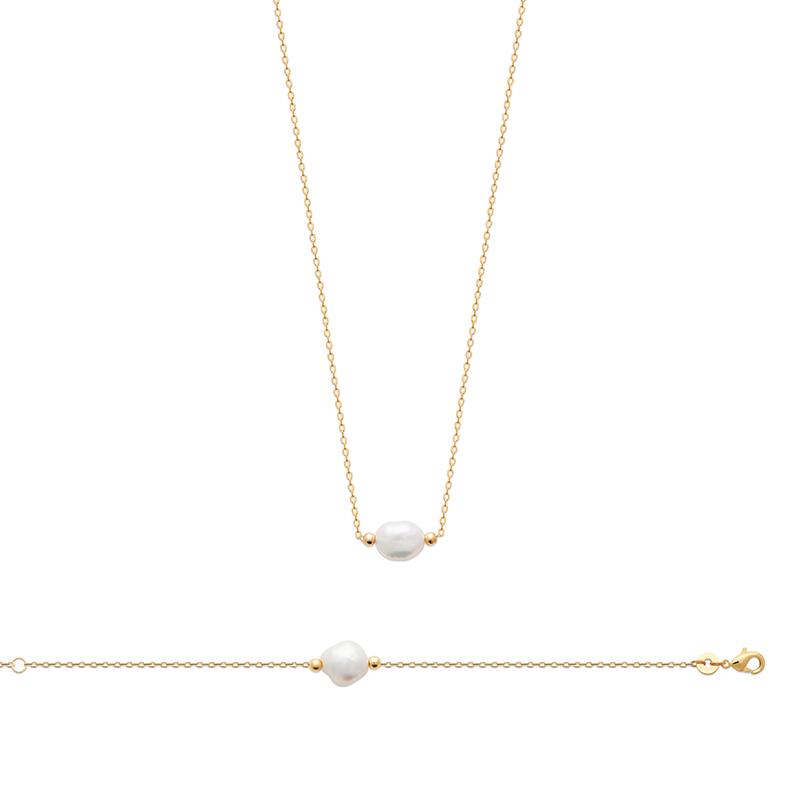 Coque de Nacre Collier plaqué or 973671