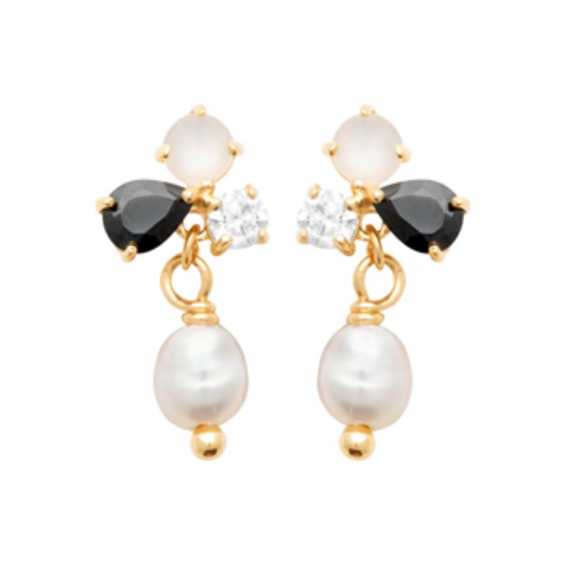 Coque de Nacre Boucles d'oreilles pendantes plaqué or 230578014