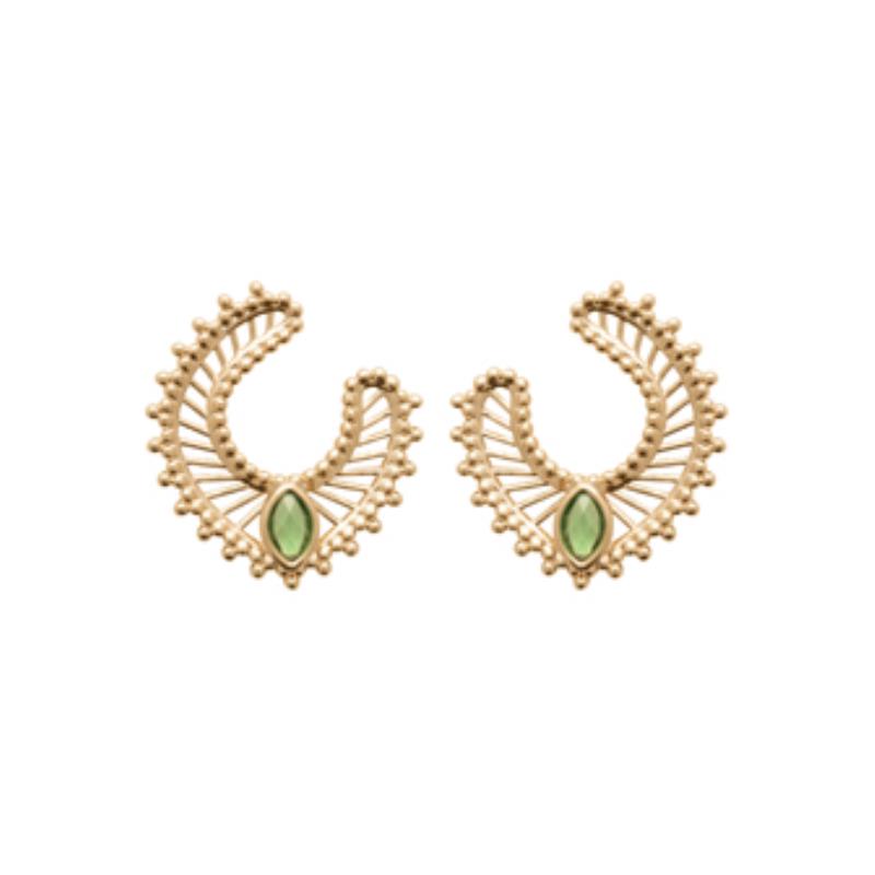 Coque de Nacre Puces d'oreilles plaqué or 23025850