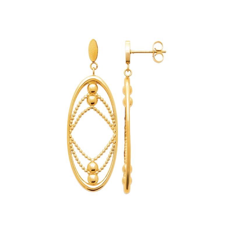 Coque de Nacre Boucles d'oreilles pendantes acier doré 3135909