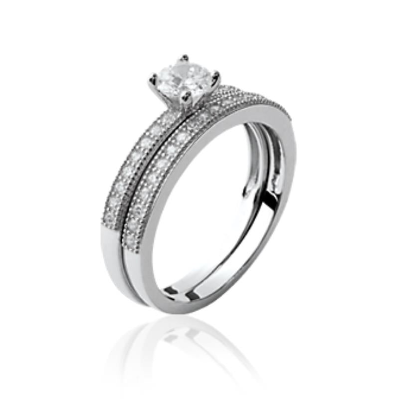 Coque de Nacre Bague solitaire argent 1207010