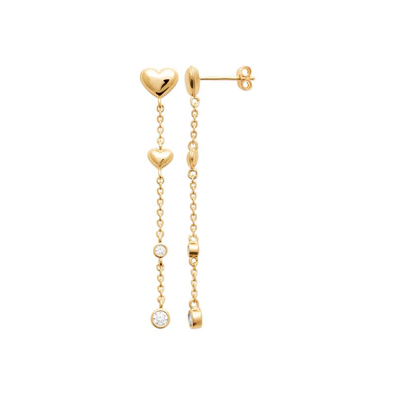 Coque de Nacre Boucles d'oreilles pendantes plaqué or 23082310