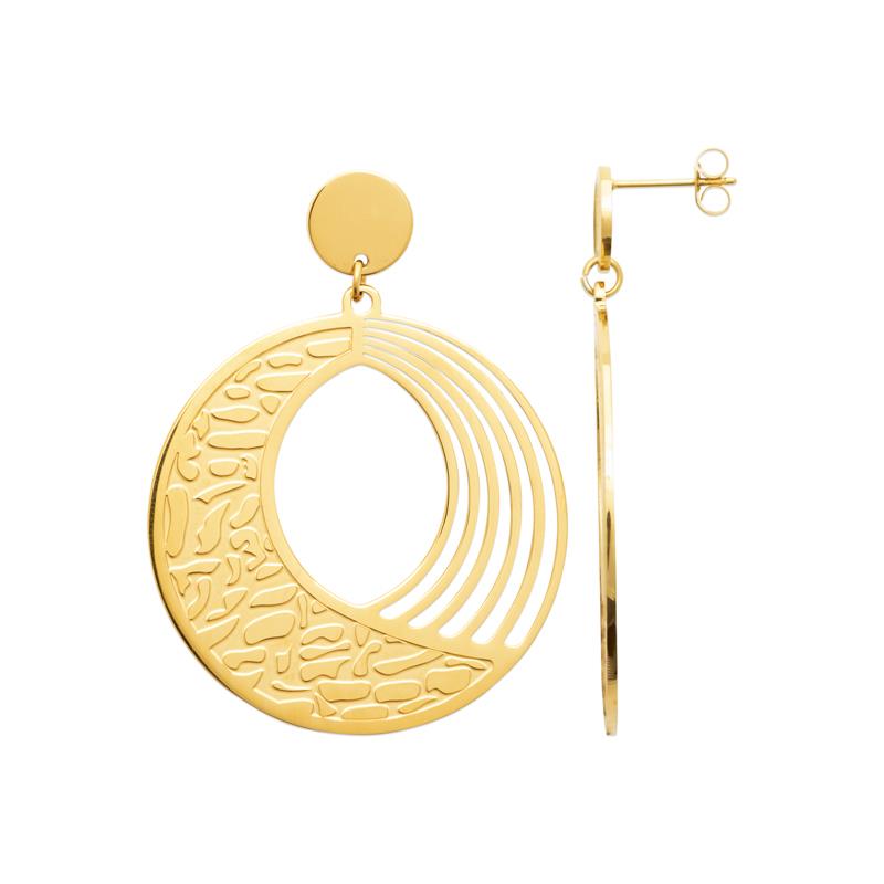 Coque de Nacre Boucles d'oreilles pendantes acier doré 3131409