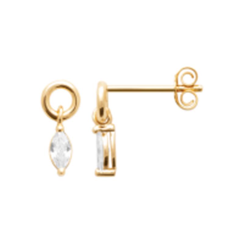 Coque de Nacre Boucles d'oreilles pendantes plaqué or 23037410
