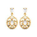 Coque de Nacre Boucles d'oreilles pendantes plaqué or 23078910