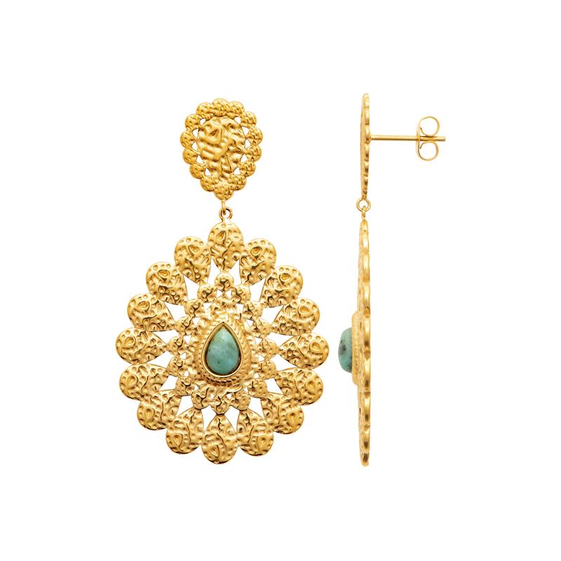 Izee Boucles d'oreilles pendantes acier doré 3135609