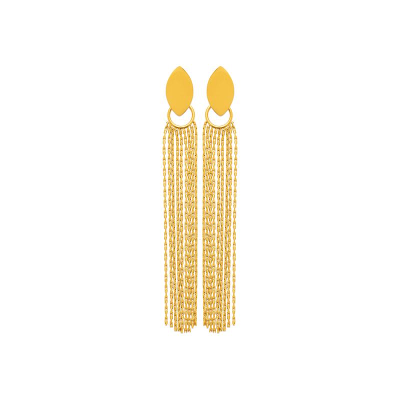 Coque de Nacre Boucles d'oreilles pendantes acier doré 3122709
