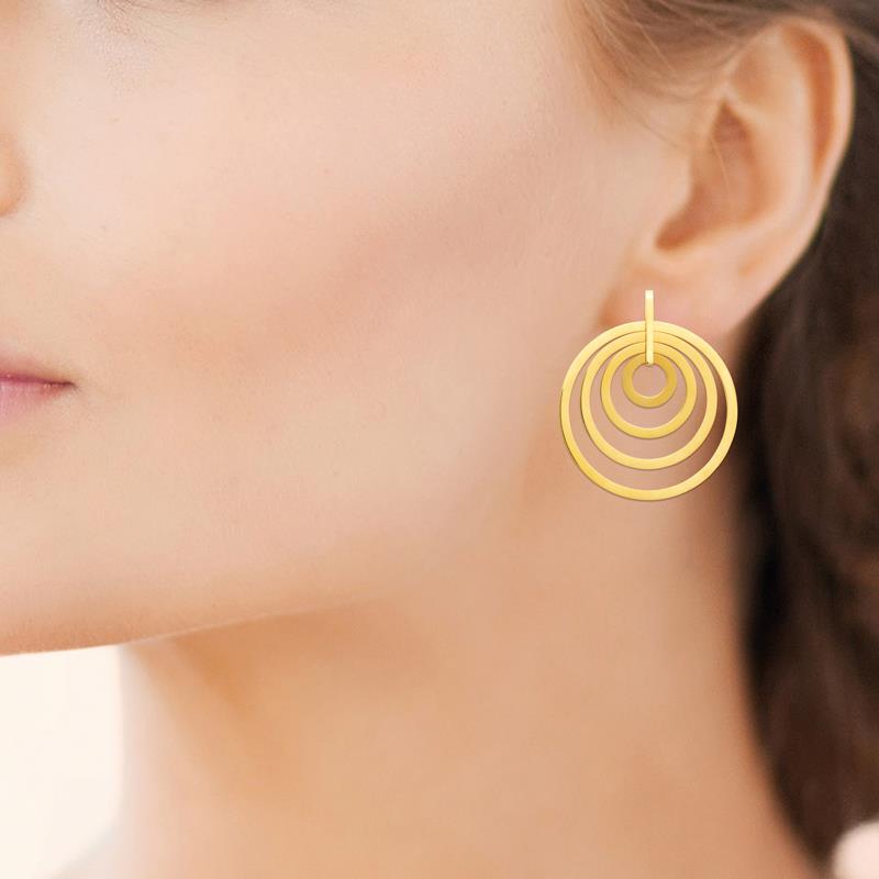 Coque de Nacre Boucles d'oreilles pendantes acier doré 3134009