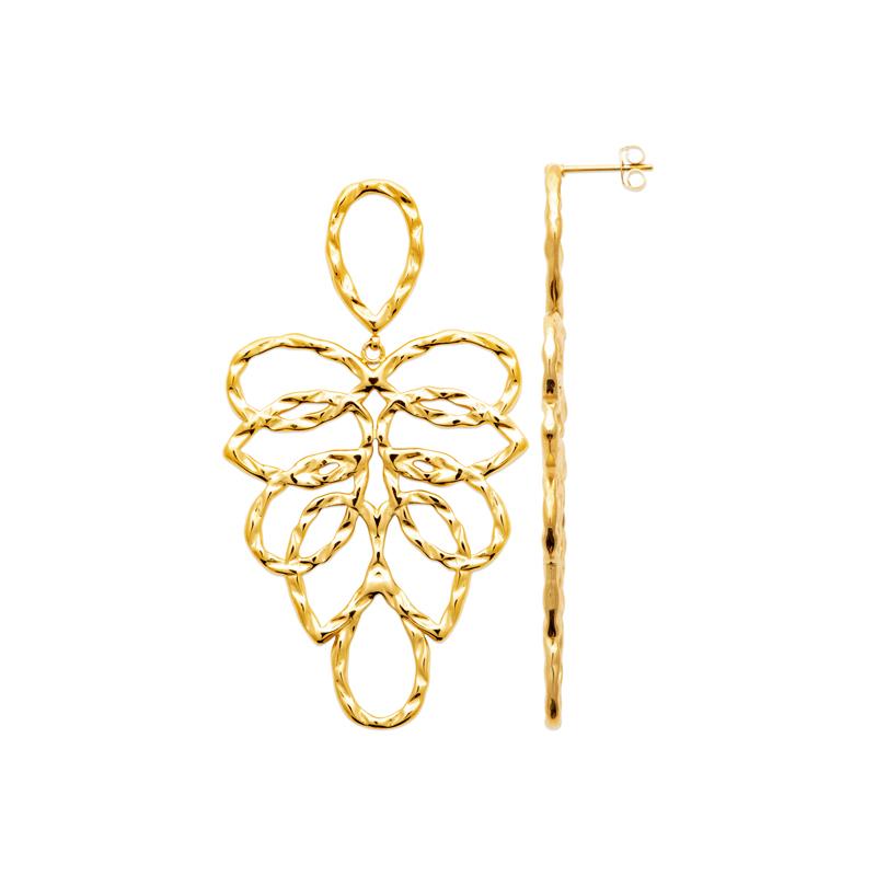 Izee Boucles d'oreilles pendantes acier doré 3135209