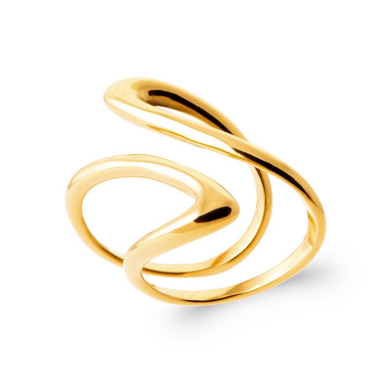 Izee Bague acier doré 3417309
