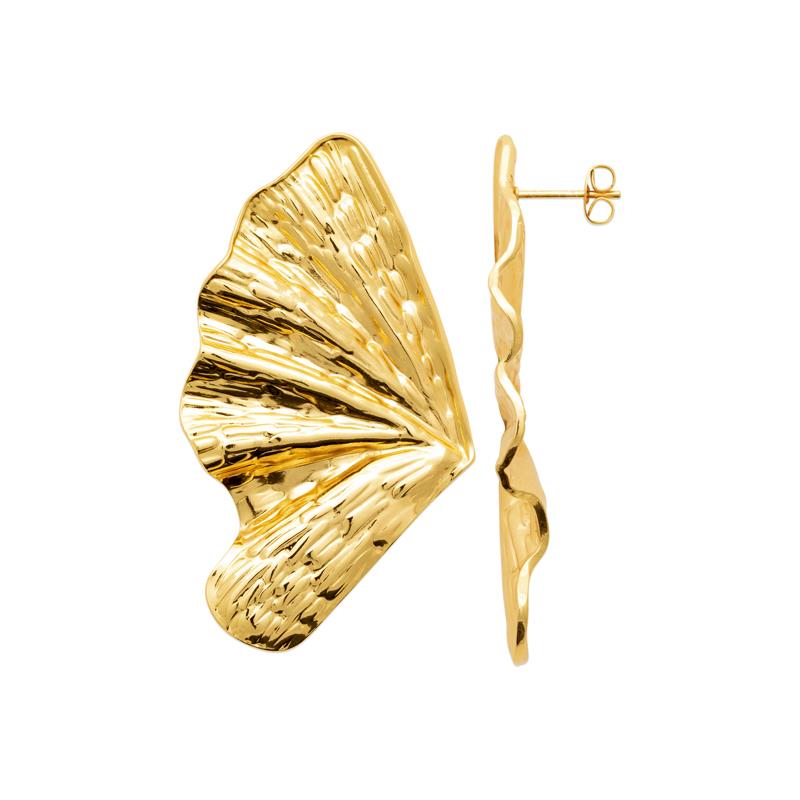 Coque de Nacre Boucles d'oreilles acier doré 3127109
