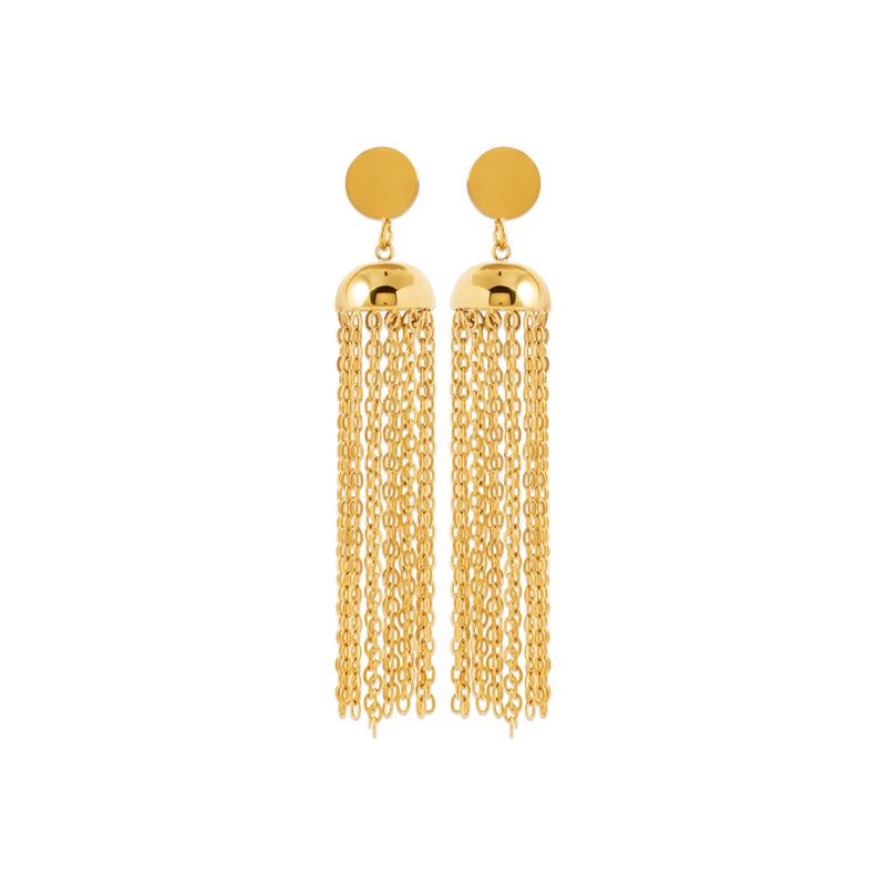 Coque de Nacre Boucles d'oreilles pendantes acier doré 3133109