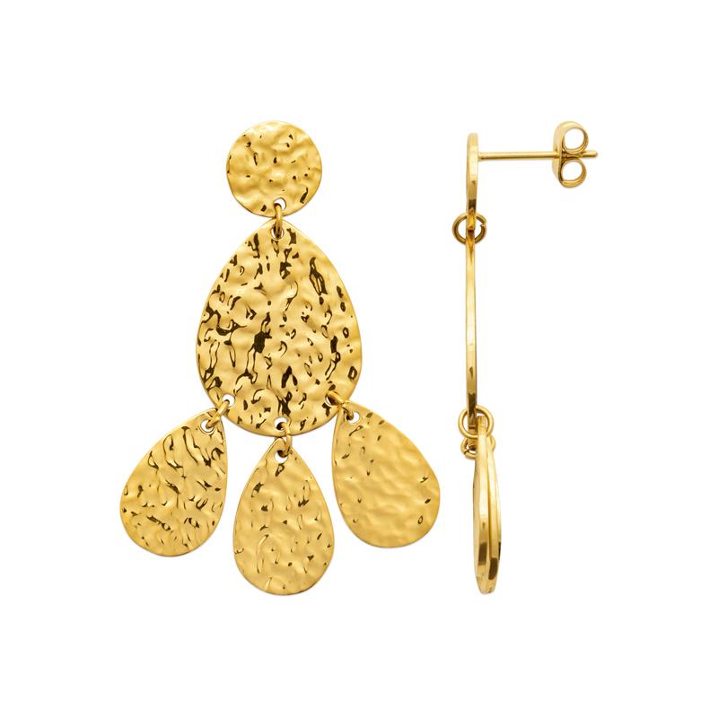 Izee Boucles d'oreilles pendantes acier doré 3133909