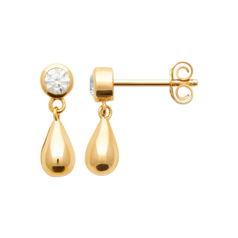 Coque de Nacre Boucles d'oreilles pendantes plaqué or 23069810