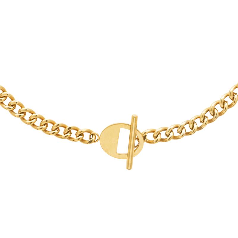 Coque de Nacre Collier acier doré 312213