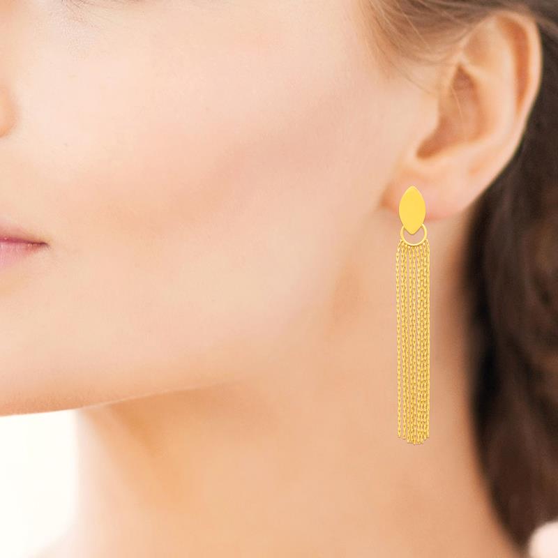 Coque de Nacre Boucles d'oreilles pendantes acier doré 3122709