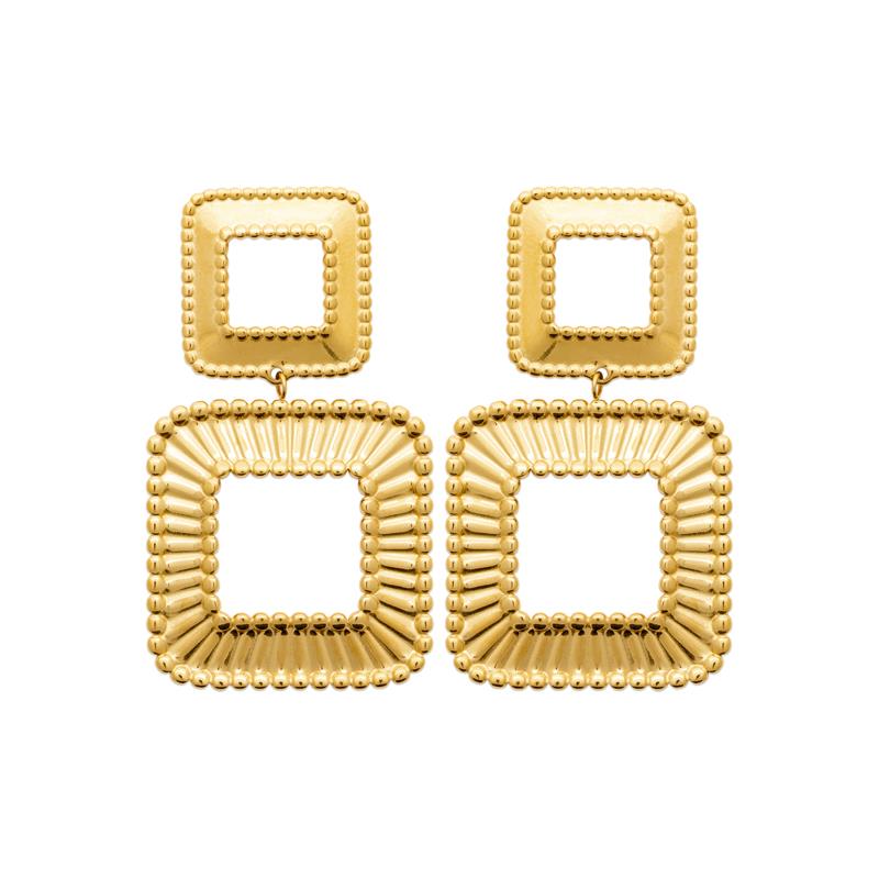 Coque de Nacre Boucles d'oreilles pendantes acier doré 3134109