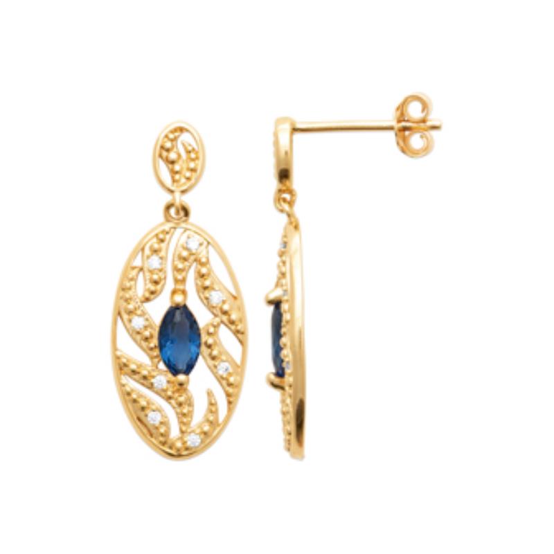 Coque de Nacre Boucles d'oreilles pendantes plaqué or 23083240
