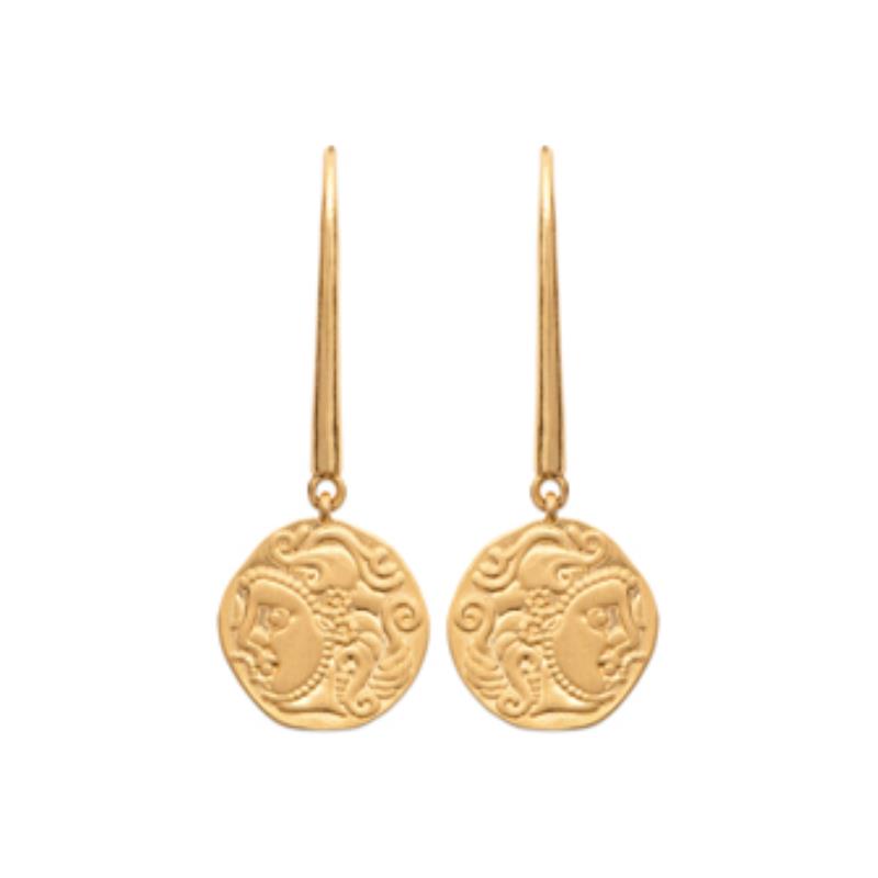 Coque de Nacre Boucles d'oreilles pendantes plaqué or 2560200