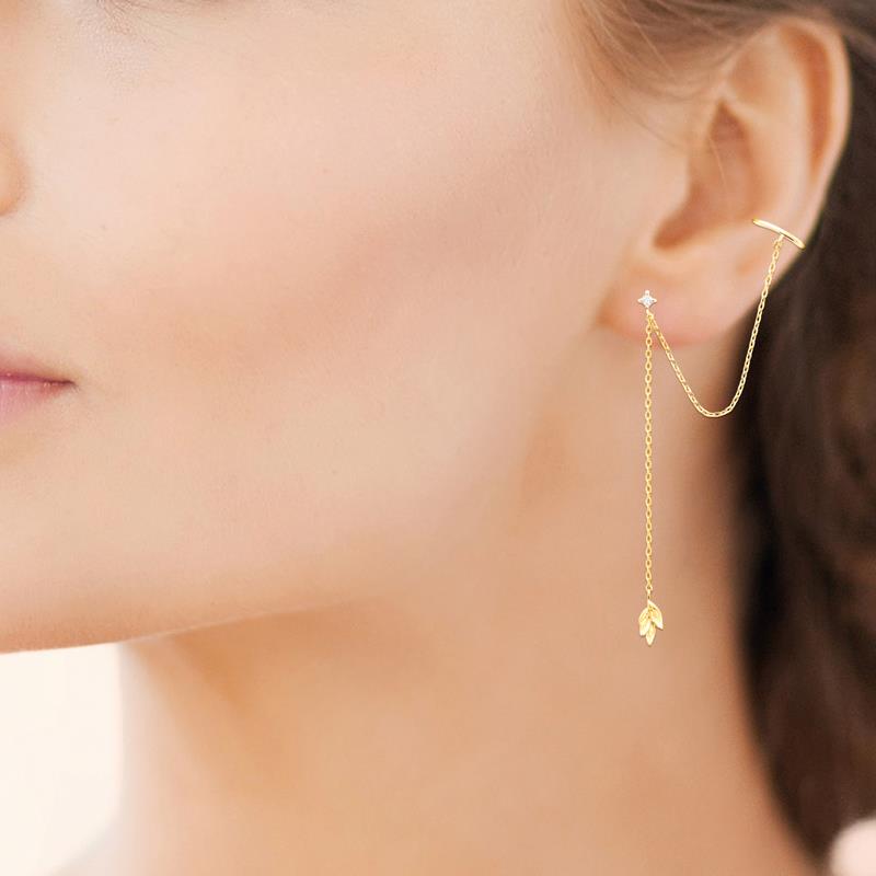 Coque de Nacre Boucle d'oreille à l'unité plaqué or 23036510