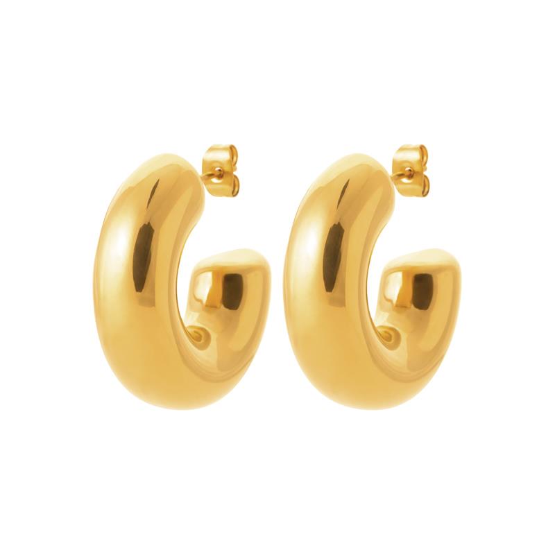 Coque de Nacre Créoles acier doré 3601209