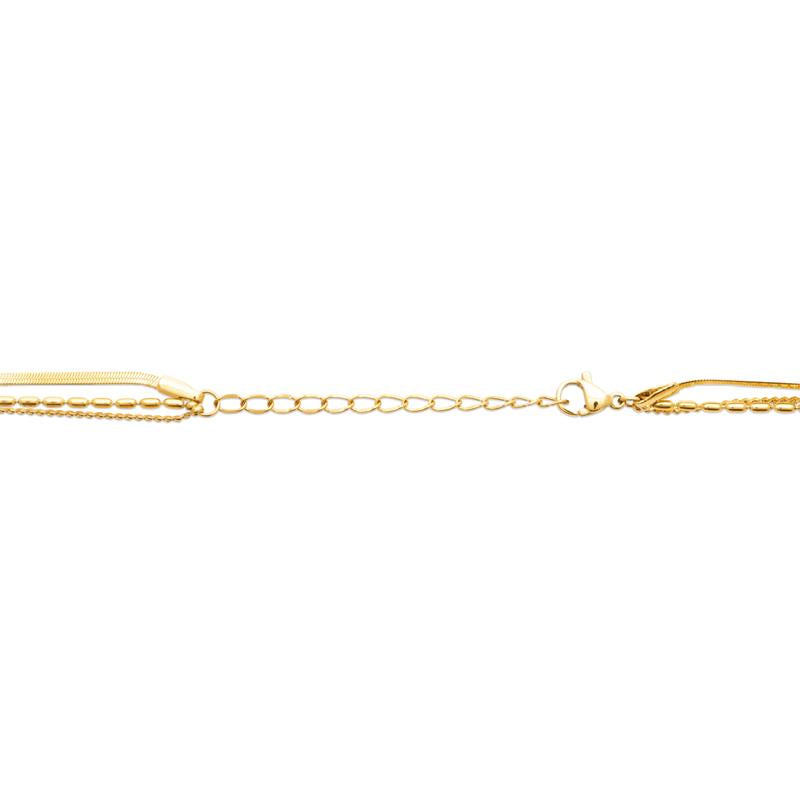 Coque de Nacre Collier acier doré 312414