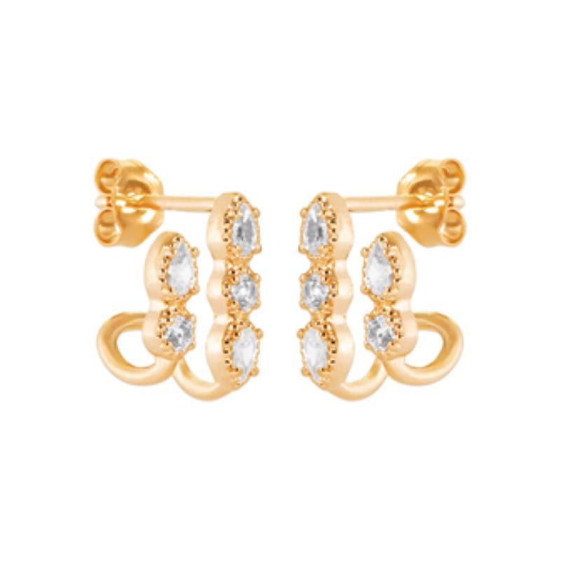 Coque de Nacre Boucles d'oreilles pendantes plaqué or 23058410