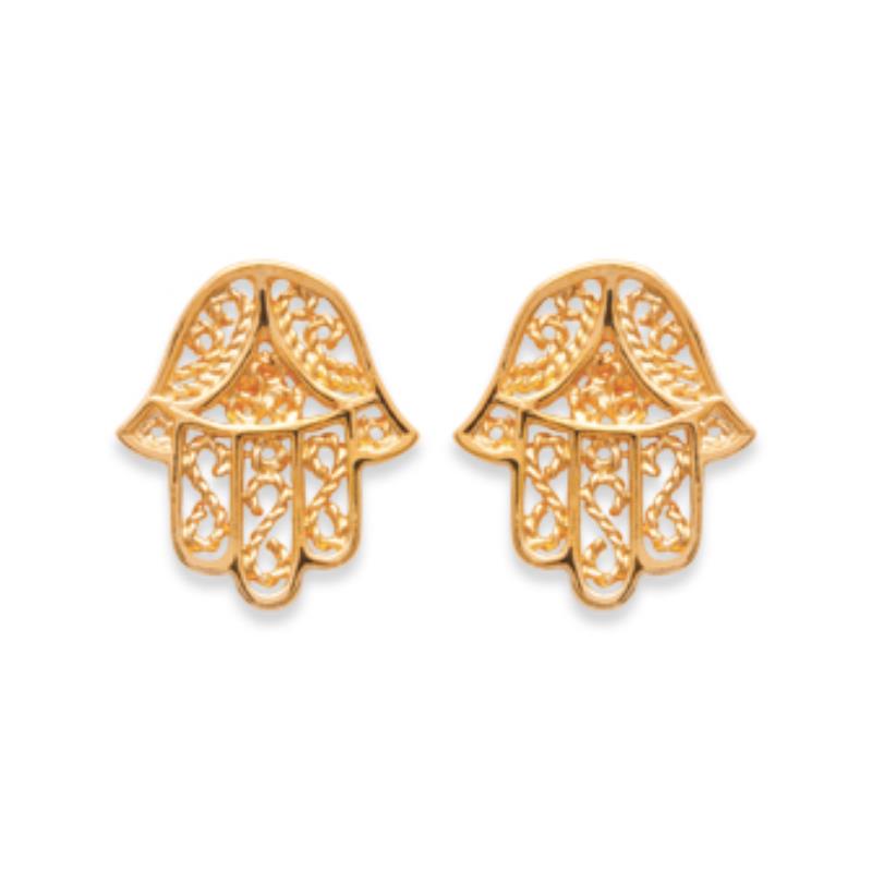 Coque de Nacre Puces d'oreilles plaqué or 235402