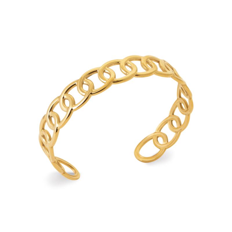 Coque de Nacre Bracelet jonc acier doré 312370