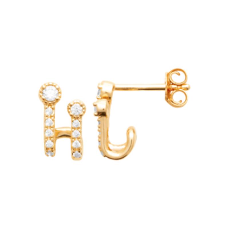 Coque de Nacre Puces d'oreilles plaqué or 23059410