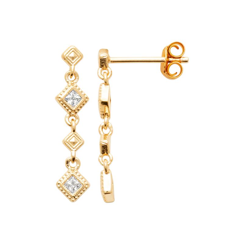 Coque de Nacre Boucles d'oreilles pendantes plaqué or 23080610