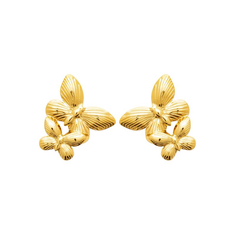 Coque de Nacre Boucles d'oreilles acier doré 3126509