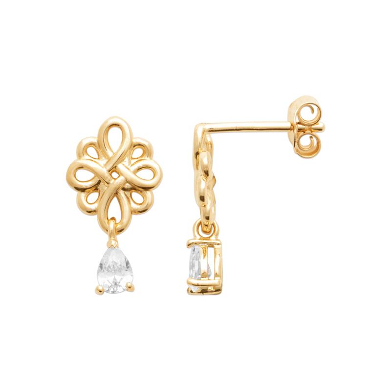 Coque de Nacre Puces d'oreilles plaqué or 23052910