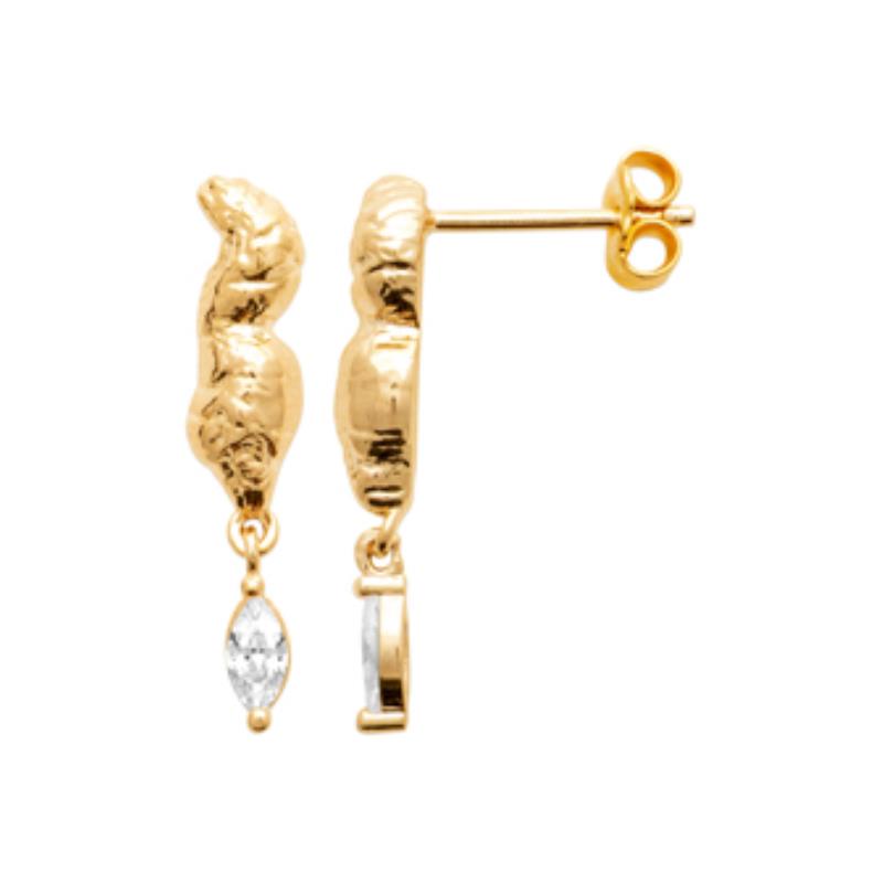 Coque de Nacre Boucles d'oreilles pendantes plaqué or 23076110