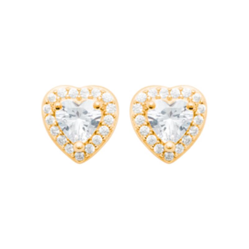 Coque de Nacre Puces d'oreilles plaqué or 23046410