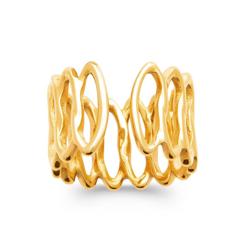 Izee Bague acier doré 3417209