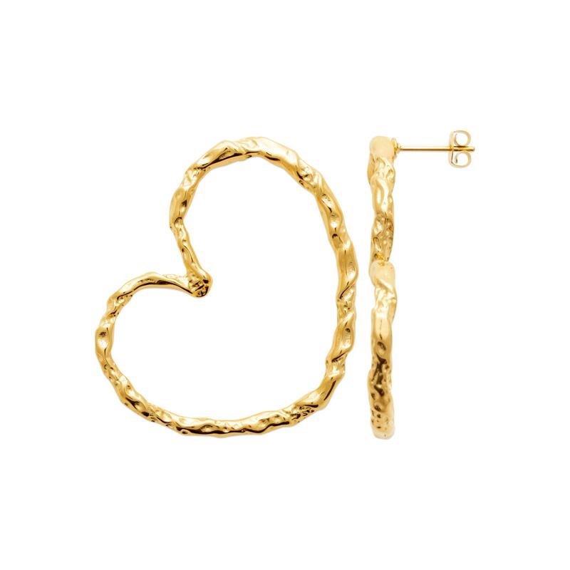 Coque de Nacre Boucles d'oreilles acier doré 3127909