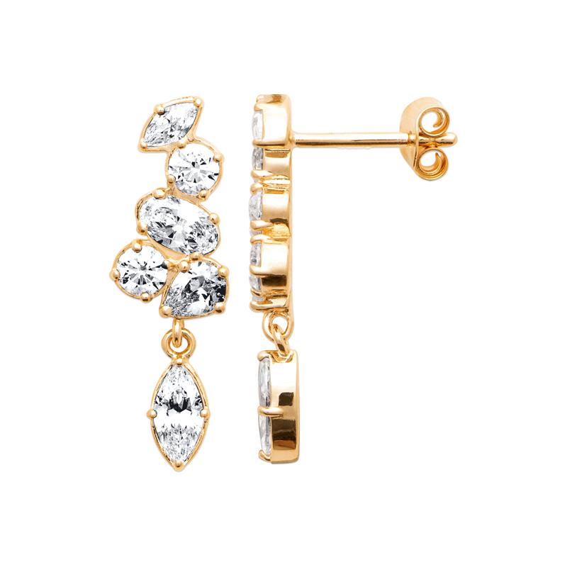 Coque de Nacre Boucles d'oreilles pendantes plaqué or 23088010