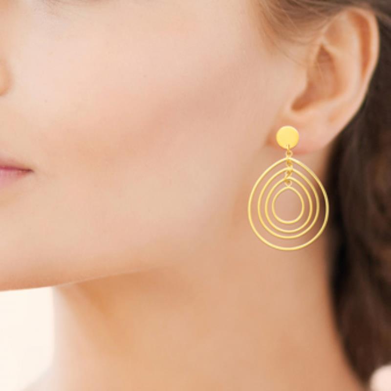 Coque de Nacre Boucles d'oreilles pendantes acier doré 3131309
