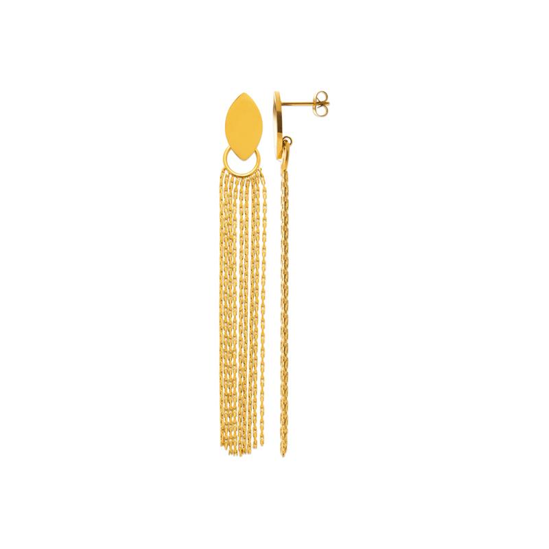 Coque de Nacre Boucles d'oreilles pendantes acier doré 3122709