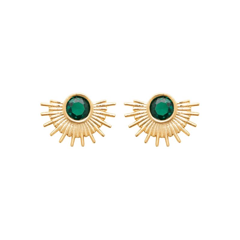 Coque de Nacre Puces d'oreilles plaqué or 23054050